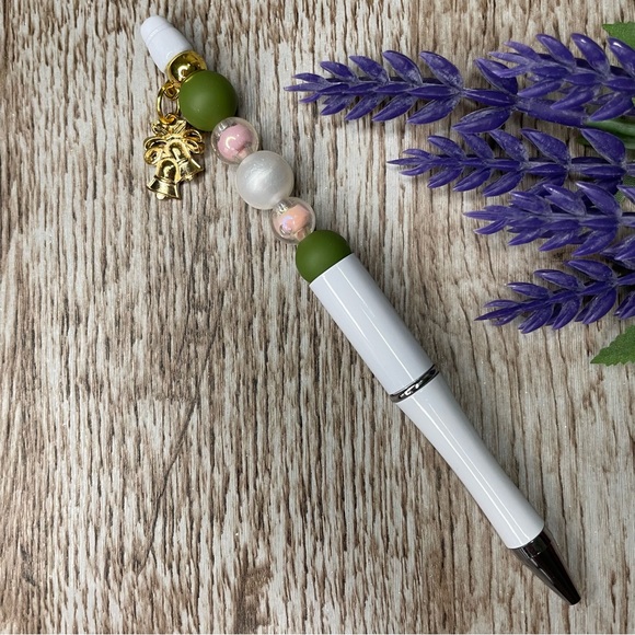 Handcrafted Christmas Pens Beaded Unique Artisan Gifts Office Accessories - Picture 5 of 10